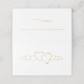 Elégant Gold Hearts Mariage Cartes de Place (Extérieur déplié)