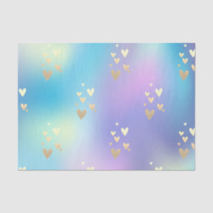 Elegant Gold Hearts Ombre Colorful Tissuepapier