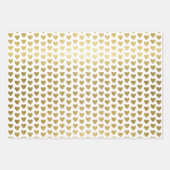 Elegant Gold Hearts Pattern Wedding Inpakpapier Vel (Voorkant 3)