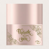 Elegant Gold Hearts Roos Gold Hartelijk dank Visitekaartjes (Buitenkant ongevouwen)