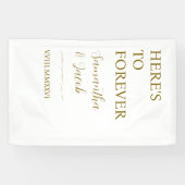Elegant Gold “Here’s to Forever” Wedding Welcome Spandoek (Horizontaal)