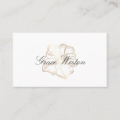 Elegant Gold Hibiscus Flower Script Visitekaartje (Voorkant)