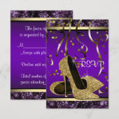 Elégant Gold High Heel Purple et Gold RSVP (Devant / Derrière)