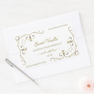 Elegant Gold  hoeken op wit etiket