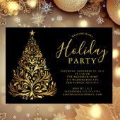 Elégant Gold Holiday Party Invitation