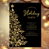 Elégant Gold Holiday Party Invitation