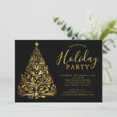 Elégant Gold Holiday Party Invitation (Debout devant)
