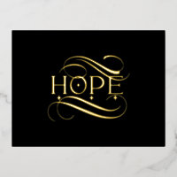 Elegant Gold Hope Calligraphy Script on Black