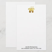 Elegant Gold House Symbol Real Estate Design (Voorkant / Achterkant)