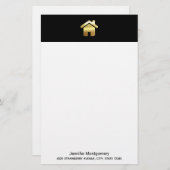 Elegant Gold House Symbol Real Estate Design (Voorkant / Achterkant)