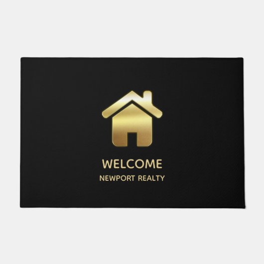 Elegant Gold House Symbol Real Estate Design Deurmat (Voorkant)