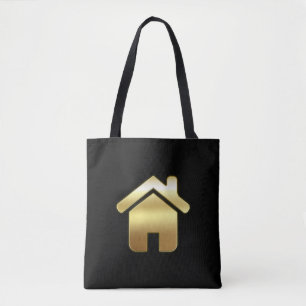 Elegant Gold House Symbol Real Estate Design Draagtas