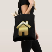 Elegant Gold House Symbol Real Estate Design Draagtas (Dichtbij)