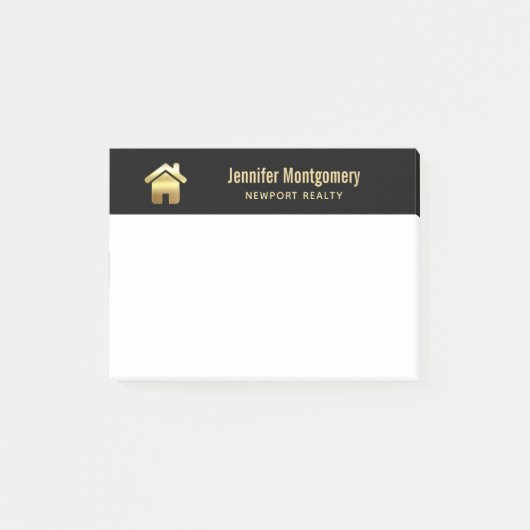 Elegant Gold House Symbol Real Estate Design Post-it® Notes (Voorkant)