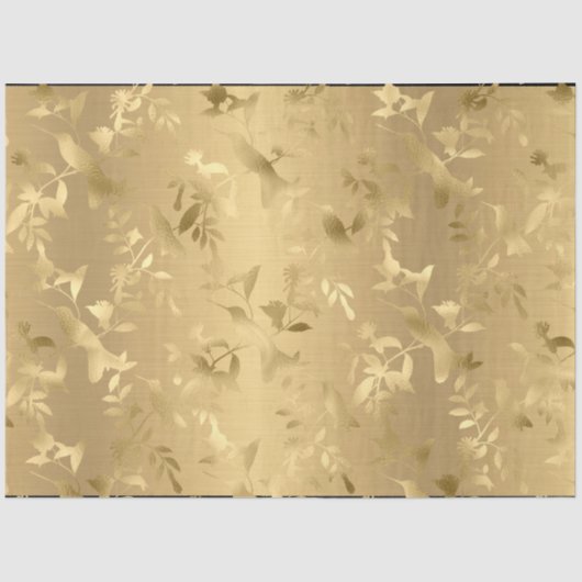 Elegant Gold Hummingbird Tissue Paper Tissuepapier (Voorkant)