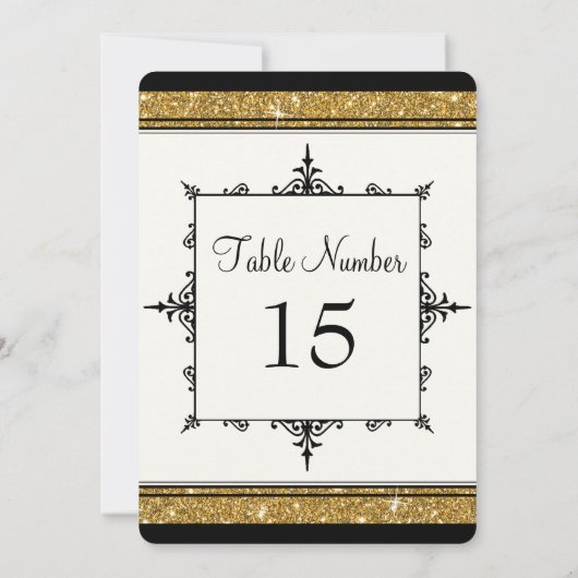 Elegant Gold in Black Script Typografie Kaart (Achterkant)