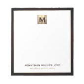 Elegant Gold Initiaal Logo Notitieblok (Voorkant)