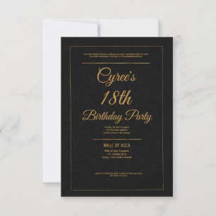 Elégant Gold Invitation Card
