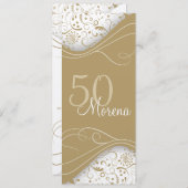Elegant Gold Invitation Kaart (Voorkant / Achterkant)