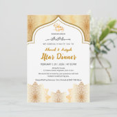 Elegant Gold Islamic Ramadan Iftar Invitation Kaart (Staand voorkant)