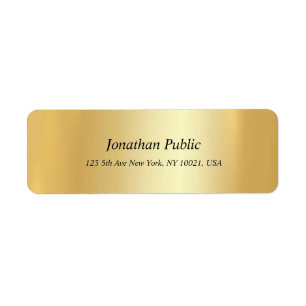 Elegant Gold Italic Text Minimalist Return Address Etiket