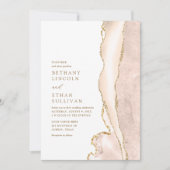 Elegant Gold Ivory Agate Wedding Kaart (Voorkant)