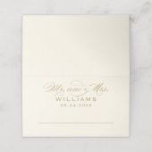 Elegant Gold Ivory Calligraphy Wedding Monogram (Buitenkant ongevouwen)