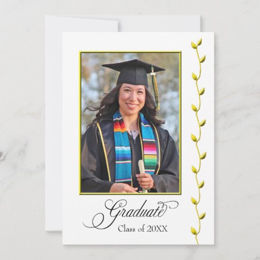 Elegant Gold Ivy Afstuderen aangekondigd Aankondiging (Voorkant)