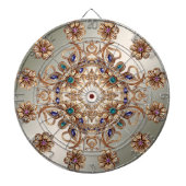 Elegant Gold Jewel Flowers Dartboard Dartbord (Voorkant)