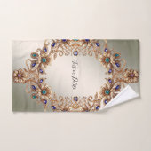 Elegant Gold Jewel Flowers Towel Set (Serviette à main)