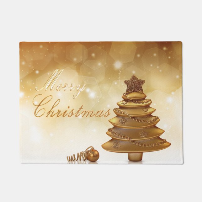 Elegant Gold-kerstboom Deurmat (Voorkant)