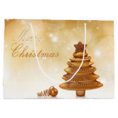 Elegant Gold-kerstboom Groot Cadeauzakje (Achterkant)