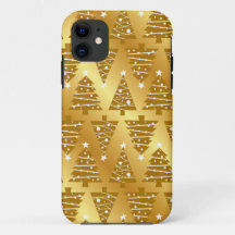 Elegant Gold Kerstboom iPhone-draagtas