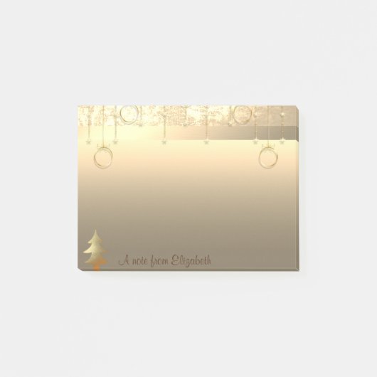 Elegant Gold-kerstboom, speciaal gepersonaliseerd  Post-it® Notes (Voorkant)