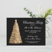 Elegant Gold kerstboomfeest Kaart (Staand voorkant)