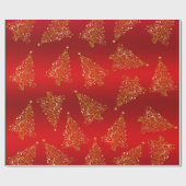 Elegant Gold-kerstboompatroon Cadeaupapier (Vlak)