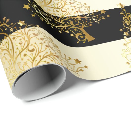 Elegant Gold-kerstboompatroon Cadeaupapier (Rol Hoek)