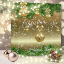Elegant Gold kerstbulbs Photo Album 3 Ring Bi