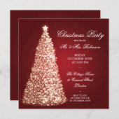 Elegant Gold Kerstfeest Red Kaart (Voorkant / Achterkant)