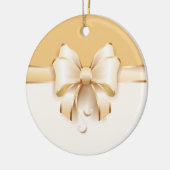 Elegant Gold Kerstmis Bow Keramisch Ornament (Links)