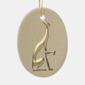 Elegant Gold Kerstmis Keramisch Ornament (Achterkant)