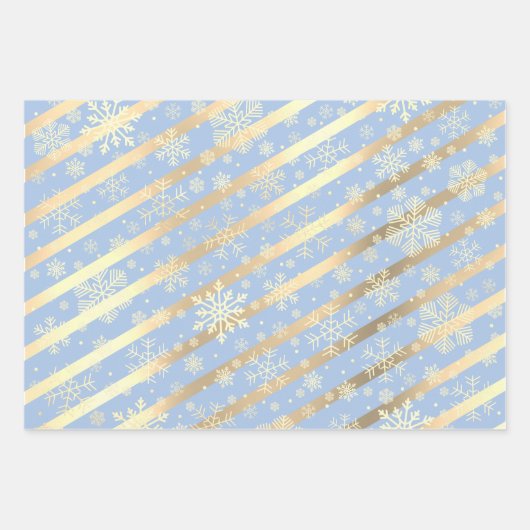 Elegant Gold Kerstmis Snowflake Patroon Inpakpapier Vel (Voorkant)