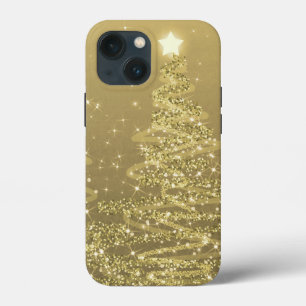 Elegant Gold kerstmousserende bomen iPhone 13 Mini Hoesje