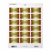 Elegant Gold-kerstretouradreslabels Etiket (Full Sheet)