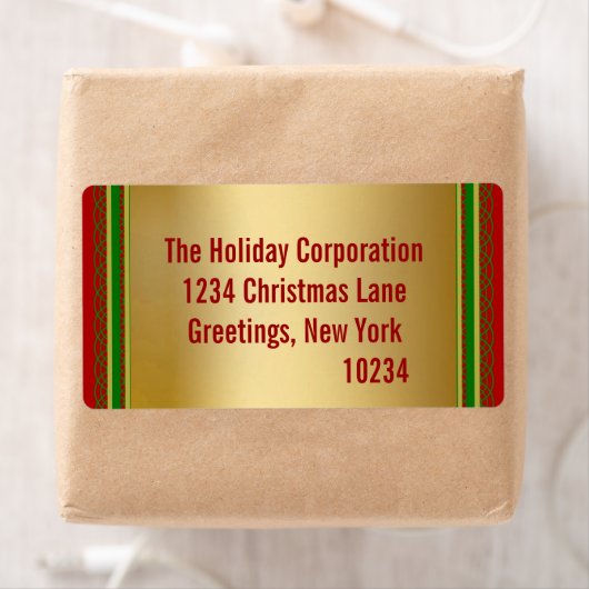 Elegant Gold-kerstretouradreslabels Etiket (Insitu)