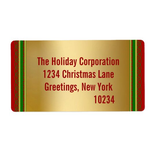 Elegant Gold-kerstretouradreslabels Etiket (Voorkant)