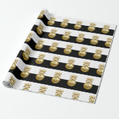 Elegant Gold-kerstsierpatroon Cadeaupapier (Uitgerold)