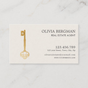 Elegant Gold Key Professioneel Onroerend Goed Visitekaartje