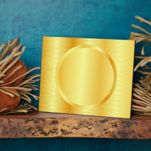 Elegant Gold Kijk op Jouw tekst Monogram toevoegen Fotoplaat