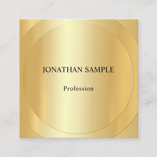 Elegant Gold Kijk Sjabloon Professional Modern Vierkante Visitekaartje (Voorkant)